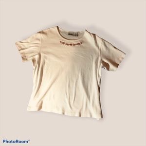 Vintage White Embroidered Tee